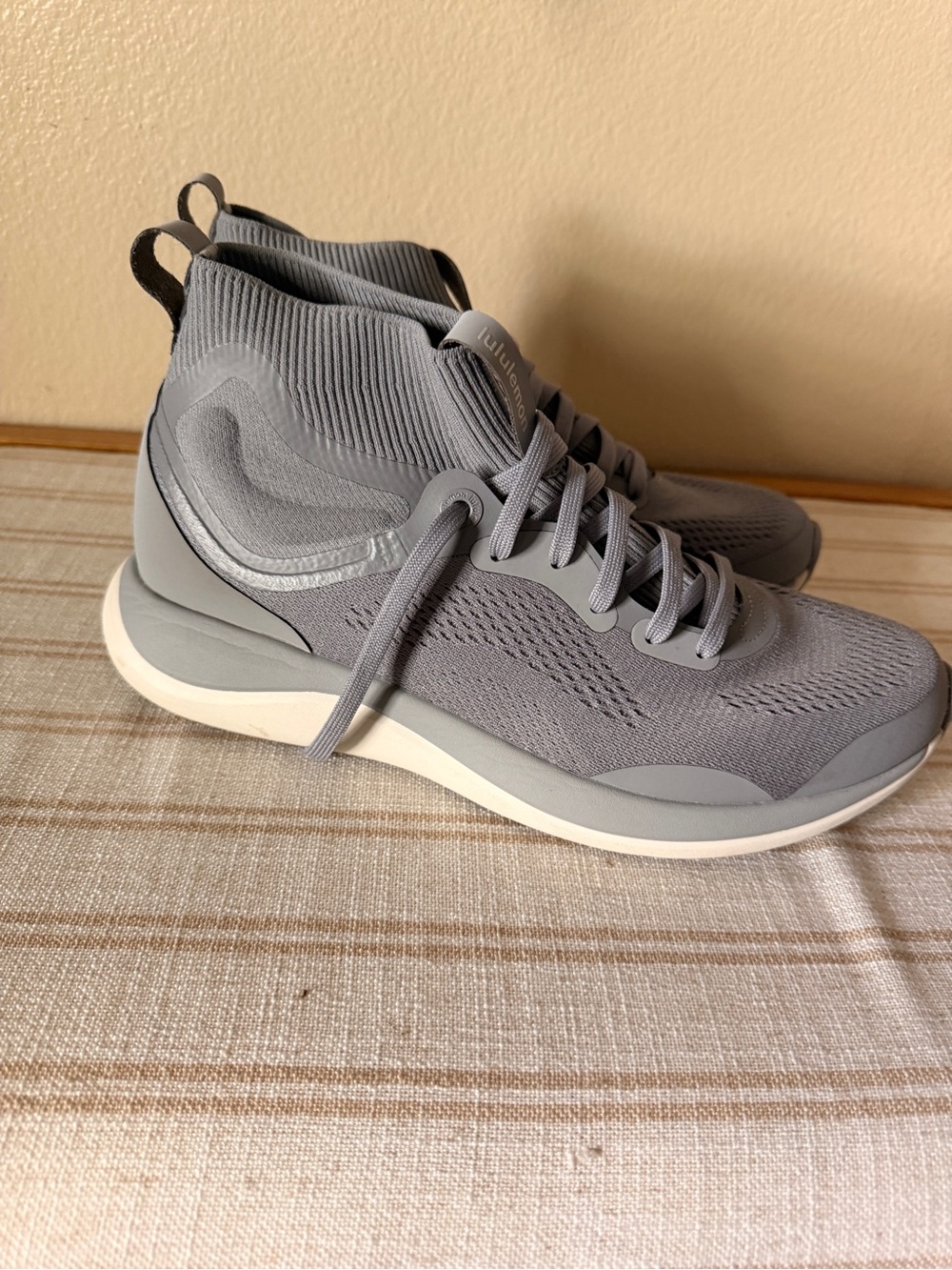 lululemon athletica Grey Knit High-Top Sneakers